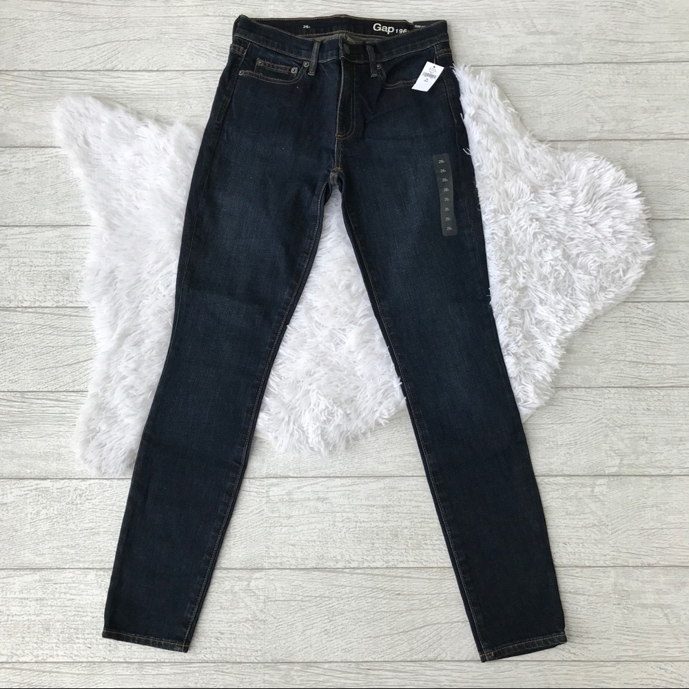 NWT GAP Dark Wash High True Skinny Jeans sz 26